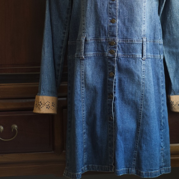 Rare Girl's Y2K Just in Blues Denim Dress Coat 14/16 - Picture 7 of 10